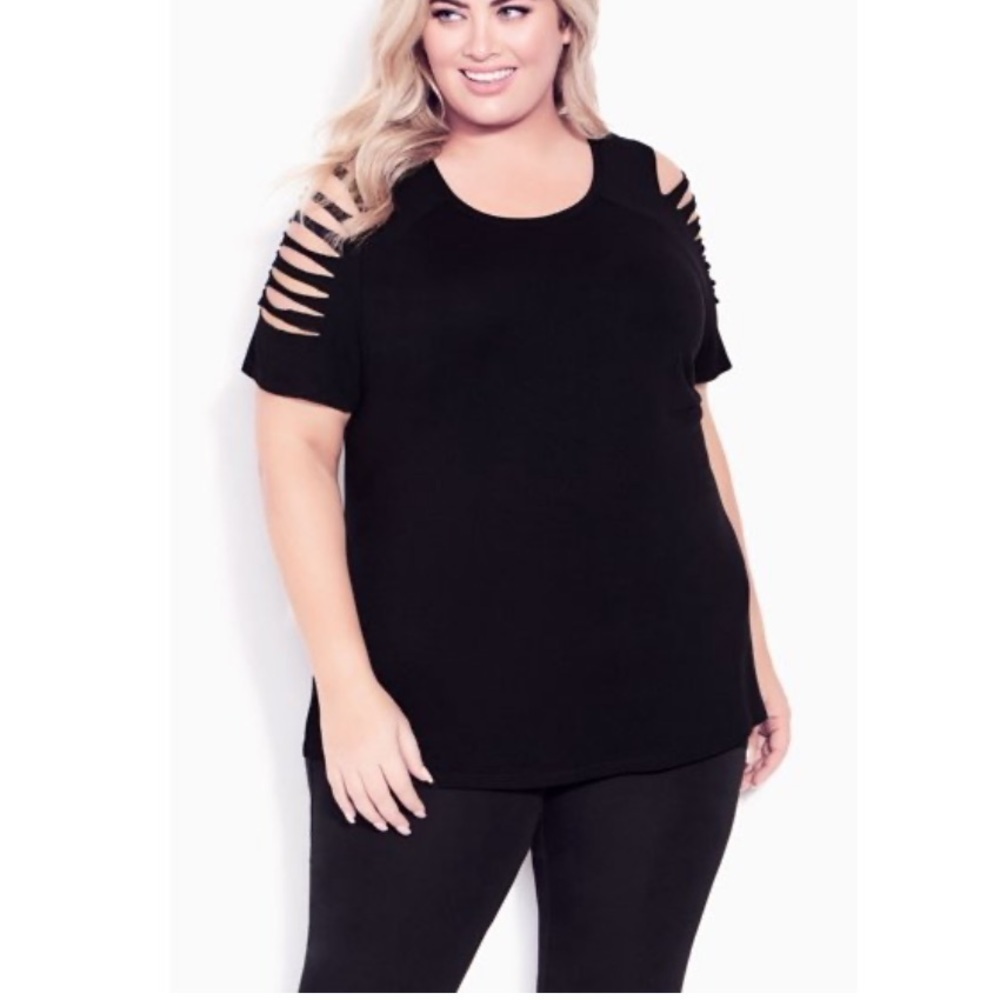 AVE Leisure Top Cut sleeve black tee